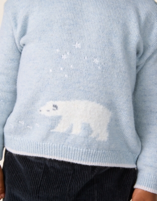 Organic Cotton Blend Lumi Bear Jumper (0–4yrs)