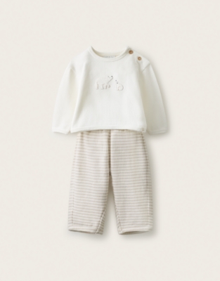 Organic-Cotton Blend Lumi Bear Sweatshirt & Joggers Set (0–2yrs)