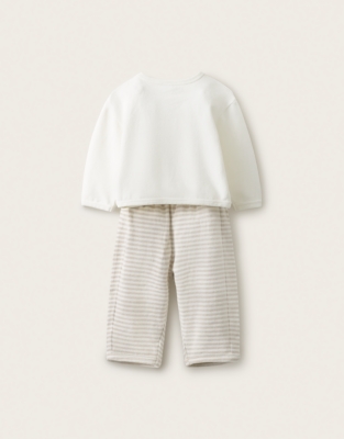 Organic-Cotton Blend Lumi Bear Sweatshirt & Joggers Set (0–2yrs)