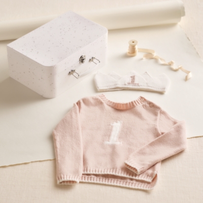 Organic Cotton Blend My 1st Birthday Jumper & Crown Gift Set (9–18mths)