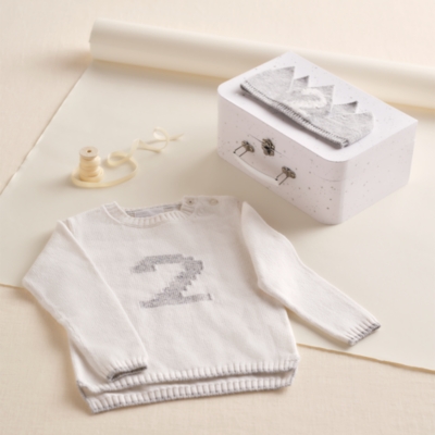 Organic Cotton Blend My 2nd Birthday Jumper & Crown Gift Set (18mths–3yrs)