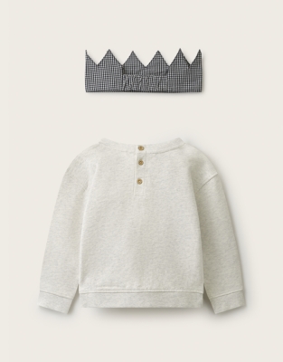 Organic Cotton Blend My 2nd Birthday Sweatshirt & Crown Set (1–3yrs)