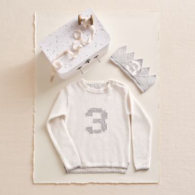 Organic Cotton Blend My 3rd Birthday Jumper & Crown Gift Set (2–4yrs)