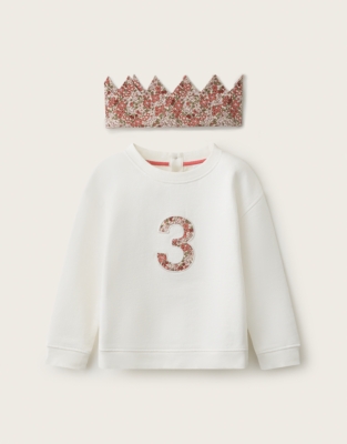 Organic Cotton Blend My 3rd Birthday Sweatshirt & Crown Set (2–4yrs)