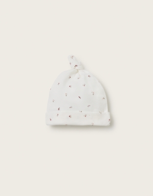 Organic Cotton Blend Pointelle Ines Floral Blanket & Hat Set (0-12mths)