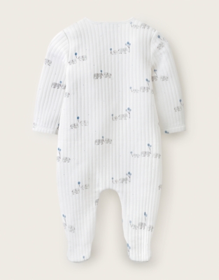Organic Cotton Blend Quilted Party Elephant Wrap Sleepsuit (0–24mths)