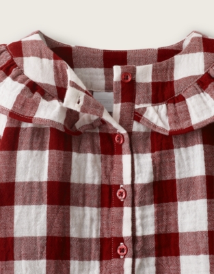 Organic-Cotton Blend Relaxed Fit Gingham Pyjamas (1–12yrs)