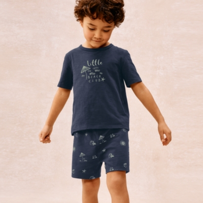 Organic Cotton Blend Relaxed Fit Glow In The Dark Beach Club Shortie Pyjamas (1–12yrs)