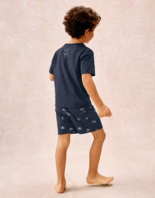Organic Cotton Blend Relaxed Fit Glow In The Dark Beach Club Shortie Pyjamas (1–12yrs)