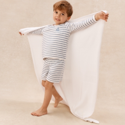 Organic Cotton Blend Relaxed Fit Sleepy Stripe Shortie Pyjamas (2–12yrs)