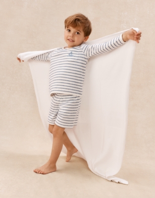 Organic Cotton Blend Relaxed Fit Sleepy Stripe Shortie Pyjamas (2–12yrs)