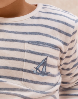 Organic Cotton Blend Relaxed Fit Sleepy Stripe Shortie Pyjamas (2–12yrs)
