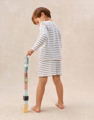 Organic Cotton Blend Relaxed Fit Sleepy Stripe Shortie Pyjamas (2–12yrs)