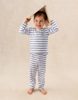 Organic Cotton Blend Relaxed Fit Stripe Paddle Pyjamas (2–12yrs)