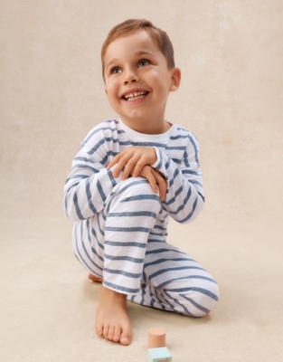 Organic Cotton Blend Relaxed Fit Stripe Paddle Pyjamas (2–12yrs)