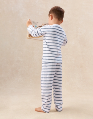 Organic Cotton Blend Relaxed Fit Stripe Paddle Pyjamas (2–12yrs)