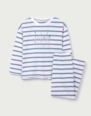 Organic Cotton Blend Relaxed Fit Stripe Paddle Pyjamas (2–12yrs)