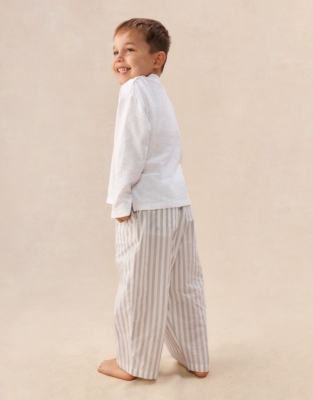 Organic Cotton Blend Relaxed Fit Tractor & Stripe Pyjamas