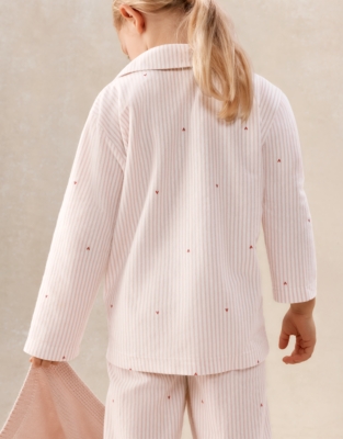 Organic Cotton Blend Relaxed Fit Traditional Stripe & Heart Pyjamas (2–12yrs)