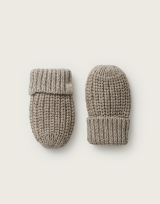 Organic Cotton Blend Ribbed Mittens (0–4yrs)