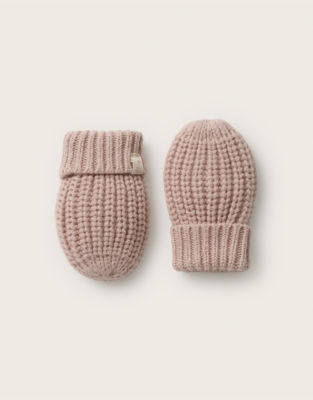Organic Cotton Blend Ribbed Mittens (0–4yrs)