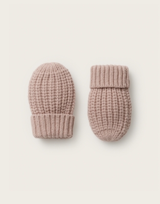 Organic Cotton Blend Ribbed Mittens (0–4yrs)