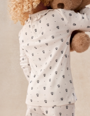 Organic Cotton Blend Skinny Fit Daisy Block Print Pyjamas (2–12yrs)