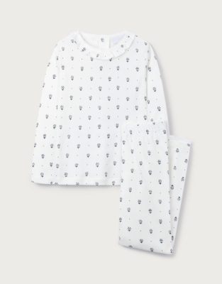 Organic Cotton Blend Skinny Fit Daisy Block Print Pyjamas (2–12yrs)
