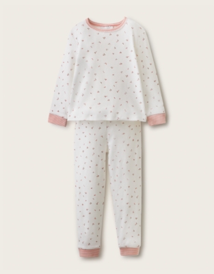 Organic Cotton Blend Slim Fit Berry Floral Pyjamas (1–12yrs)