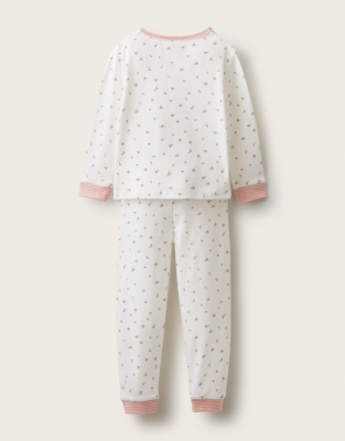 Organic Cotton Blend Slim Fit Berry Floral Pyjamas (1–12yrs)