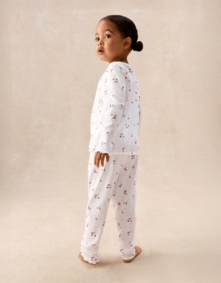 Organic Cotton Blend Slim Fit Cherry Print Pyjamas (2–12yrs)
