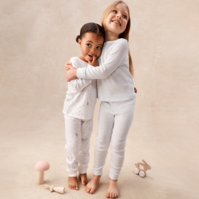 Organic Cotton Blend Slim Fit Fairy & Stripe Pyjamas — Set of 2 (2–12yrs)