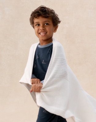 Organic Cotton Blend Slim Fit Glow In The Dark Boat Print Pyjamas (2–12yrs)