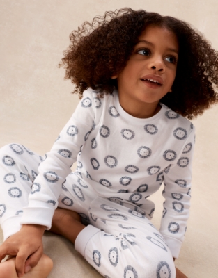 Organic Cotton Blend Slim Fit Lion Print Pyjamas (2–12yrs)