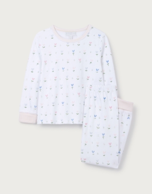 Organic Cotton Blend Slim Fit Love Bud Pyjamas (2–12yrs)