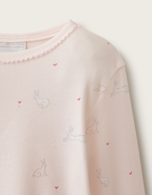 Organic Cotton Blend Slim Fit Love Bunnies Pyjamas (1–12yrs)
