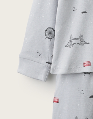 Organic Cotton Blend Slim Fit Nighttime London Pyjamas (1–12 yrs)