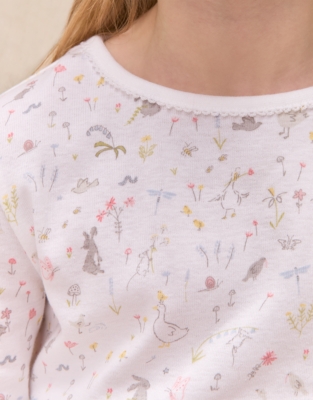 Organic Cotton Blend Slim Fit Spring Scene Pyjamas (2–12yrs)