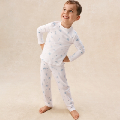 Organic Cotton Blend Slim Fit Turtle Print Pyjamas (2–12yrs)