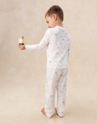 Organic Cotton Blend Slim Fit Turtle Print Pyjamas (2–12yrs)