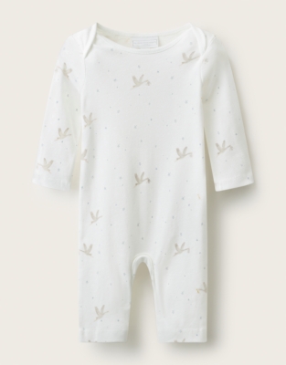 Organic Cotton Blend Stork Print Sleepsuit (0-24mths)