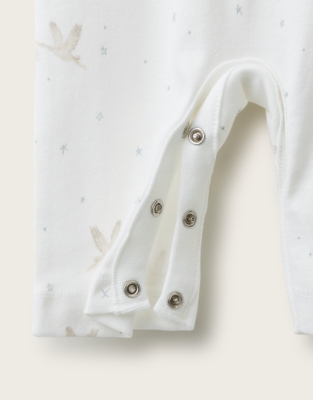 Organic Cotton Blend Stork Print Sleepsuit (0-24mths)
