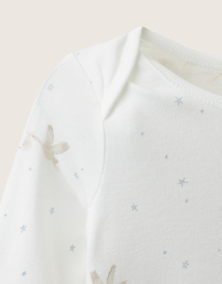 Organic Cotton Blend Stork Print Sleepsuit (0-24mths)