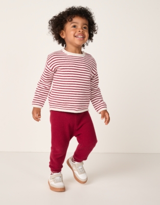 Organic Cotton Blend Stripe Jumper & Rib Leggings Set (0–2yrs)