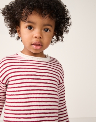 Organic Cotton Blend Stripe Jumper & Rib Leggings Set (0–2yrs)