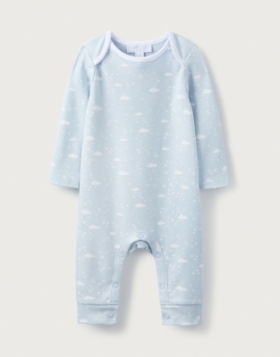 Organic-Cotton Blue Cloud-Print Sleepsuit | View All Baby | The White ...