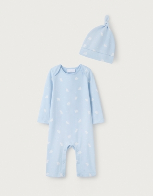 Organic Cotton Blue Elephant New Arrival Gift Set (0–6mths)