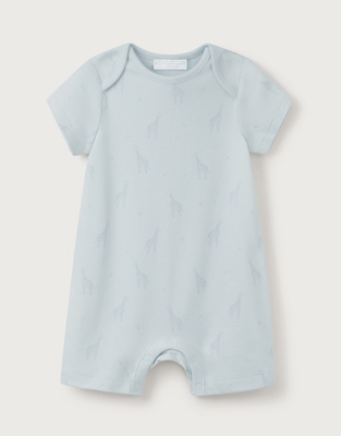 Organic Cotton Blue Giraffe Shortie (0–24mths)