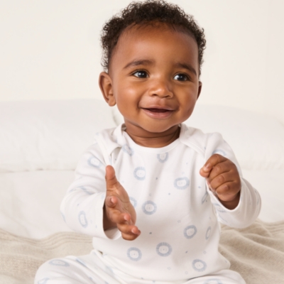 Organic Cotton Blue Lion Sleepsuit (0–24mths)