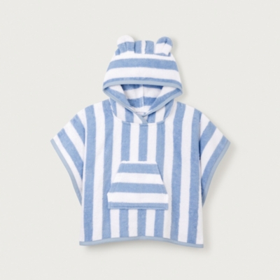 Organic Cotton Blue Stripe Towelling Hoodie (0–6yrs) 